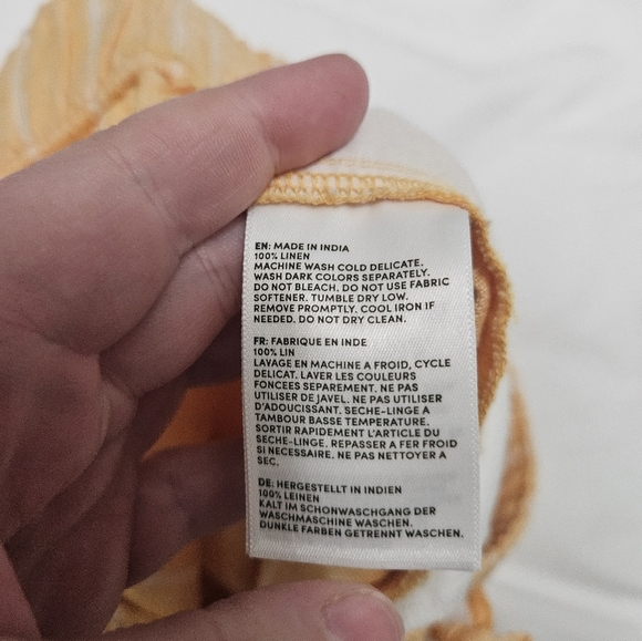 Lands End Orange And White Striped Linen Shorts With Pockets! - Picture 3 of 6